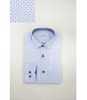 Camicia Casual e Cerimonia Bambino e Ragazzo, Slim Collo alla Francese, Colore Bianco a Fantasia in Cotone, Nazareno Gabrielli