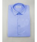 Camicia Casual e Cerimonia Bimbo e Bambino, Slim con Collo alla Francese, Colore Celeste a Tinta Unita in Cotone, Klaiadi