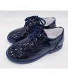 Scarpe Inglesine da Cerimonia Bambino, Colore Blu in Pelle in Vernice, GDO