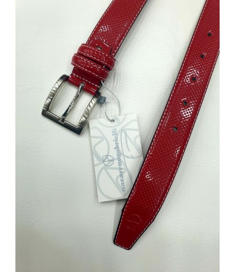 Cintura Cerimonia Bimbo Bambino, Colore Rosso in Ecopelle, Nazareno Gabrielli