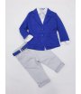 Completino Casual e Cerimonia Bambino e Ragazzo, Colore Blu, Grigio e Bianco in Cotone, Rebel