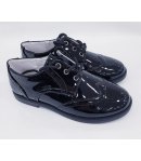 Scarpe Inglesine da Cerimonia Bambino, Colore Nero LUCIDO in Ecopelle, GDO