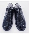 Scarpe Inglesine da Cerimonia Bambino, Colore Nero LUCIDO in Ecopelle, GDO