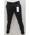 Pantalone Uomo Slim, Elasticizzato, Colore Nero in Cotone Pettinato,Manfredi