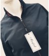 Giubbino Casual da Uomo, Colore Blu con Strisce, Zip Rosse e Fodera Interna Rossa, in Poliestere, Manfredi