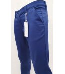 Pantalone Uomo Slim, Elasticizzato, Colore Blu Elettrico in Cotone Pettinato,MANFREDI BREND