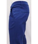 Pantalone Uomo Slim, Elasticizzato, Colore Blu Elettrico in Cotone Pettinato,MANFREDI BREND