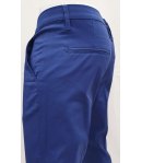 Pantalone Uomo Slim, Elasticizzato, Colore Blu Elettrico in Cotone Pettinato,MANFREDI BREND
