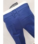 Pantalone Uomo Slim, Elasticizzato, Colore Blu Elettrico in Cotone Pettinato,MANFREDI BREND