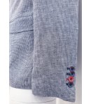 Giacca Uomo Casual e Cerimonia, Colore Grigio in Microfantasia Blu e Bianco, in Misto Cotone, con Pochette Grigio, Manfredi