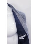 Giacca Uomo Casual e Cerimonia, Colore Grigio in Microfantasia Blu e Bianco, in Misto Cotone, con Pochette Grigio, Manfredi
