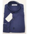 Camicia Casual e Cerimonia Bambino e Ragazzo, Slim con Collo a Pistagnina IN LINO, Colore Blu in Cotone, Nazareno Gabrielli