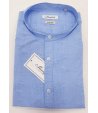 Camicia Uomo Ragazzo Collo alla Coreana a Fantasia, Colore Celeste in Cotone, MANFREDI BRAND