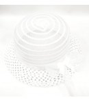 Cappellino Cerimonia Bimba con Fiocco, Colore Bianco in Tela, Graziella