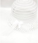 Cappellino Cerimonia Bimba con Fiocco, Colore Bianco in Tela, Graziella