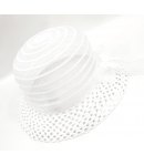 Cappellino Cerimonia Bimba con Fiocco, Colore Bianco in Tela, Graziella