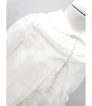 Vestina Battesimo Neonata Bimba, Colore Bianco in Poliestere e Tulle, Nazareno Gabrielli
