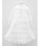 Vestina Battesimo Neonata Bimba, Colore Bianco in Poliestere e Tulle, Nazareno Gabrielli
