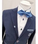 Completino Cerimonia Bambino, Colore Blu, Bianco e Azzurro in Cotone, Nazareno Gabrielli