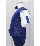 Completino Estivo Cerimonia Bimbo, Colore Blu e Bianco in Misto Viscosa, Nazareno Gabrielli