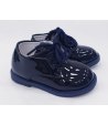 Scarpe Inglesine Baby da Cerimonia Bambino, Colore Blu LUCIDO in Ecopelle, GDO