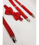 Coordinato Brettelle e Papillon Rosso in Cotone