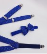 Coordinato Brettelle e Papillon Blu in Mircrofantasia in Cotone