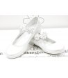 Ballerine da Cerimonia per Bambina, Bianche, in Ecopelle semi-lucida, Sa.Ba.