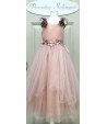 Abito da Cerimonia per Bambina, Rosa, con Veli e Fiori su Spalline e in Vita, in Poliestere, Valentino