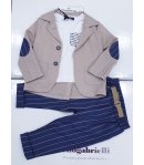 Completo da Cerimonia per Bambino e Ragazzo, Beige, Blu e Bianco, in Cotone e Poliestere, Nazareno Gabrielli