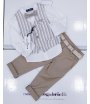 Completino da Battesimo e Cerimonia Bimbo e Bambino, Beige, Panna, Écru e Bianco, in Lino e Cotone, Nazareno Gabrielli