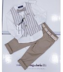 Completino da Battesimo e Cerimonia Bimbo e Bambino, Beige, Panna, Écru e Bianco, in Lino e Cotone, Nazareno Gabrielli