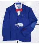 Completino da Cerimonia per Bimbo e Bambino, Gessato, Bluette, Bianco e Rosso, in Poliestere e Viscosa, Valentino