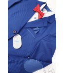 Completino da Cerimonia per Bimbo e Bambino, Gessato, Bluette, Bianco e Rosso, in Poliestere e Viscosa, Valentino