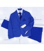 Completino da Cerimonia per Bimbo e Bambino, in Maglia Operata, Bluette e Bianco, in Poliestere e Cotone, Valentino