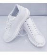 Scarpe Sneakers da Uomo, Allacciate, Bianche con Para Alta, in Neoprene, Manfredi