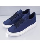 Scarpe Sneakers da Uomo, Allacciate, Bianche con Para Alta, in Neoprene, Manfredi
