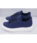 Scarpe Sneakers da Uomo, Allacciate, Bianche con Para Alta, in Neoprene, Manfredi