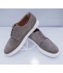 Scarpe Mocassini Inglesine da Uomo, Beige con Para Bianca, in Pelle Scamosciata Alta Qualità, BKS