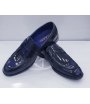 Scarpe Mocassini College da Uomo, Blu Navy, in Ecopelle Alta Qualità, Gianni