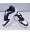Scarpe Sneakers da Uomo, Allacciate, Bianche e Nere, Gomma Alta Bianca, Modello Jordan, in Neoprene, Manfredi