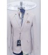Giacca da Uomo, Beige, in Micropunta, Elasticizzata, Slim, Bottoni Beige, in Cotone e Poliestere, Manfredi