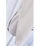 Abito Completo da Uomo, in Tessuto Operato, Beige, Slim, Semi-Elasticizzato, in Cotone e Viscosa, Brera