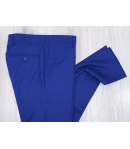 Abito Completo da Cerimonia Uomo, Bluette e Raso Blu Scuro, Slim, Semi-Elasticizzato, in Viscosa e Poliestere, Brera
