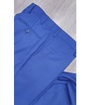 Abito Completo da Cerimonia Uomo, Bluette e Raso Blu Scuro, Slim, Semi-Elasticizzato, in Viscosa e Poliestere, Brera