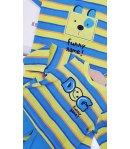Coordinato Prima Uscita per Bimbo Neonato, Multicolor Azzurro, Giallo, Arancione e Blu, in Cotone, Pastello