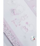 Coordinato Carrozzino per Bimba Neonata, Rosa e Bianco, Disegni e Ricami di Orsetti, in Cotone Piquet, Mio Piccolo