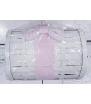Cassapanca Porta Corredino o Accessori per Neonata Bimba, Rosa e Bianco, con Fiocchi e Orsetto Peluche, in Legno Artigianale