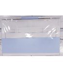 Cassapanca Porta Corredino o Accessori per Neonato Bimbo, Celeste e Bianco, con Fiocchi, Fascia e Bottoni, in Legno Artigianale