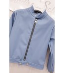 Giubbino per Bimbo e Bambino, Carta da Zucchero, in Ecopelle, con Collo Pistagna e Cerniera, Io Chico